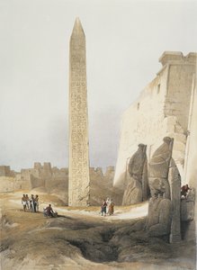Egitto, Obelisco al Tempio di Luxor, incisione da David Roberts