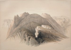 Gebil Hor. Monte Hor, dalle scogliere che circondano Petra, 1839 da David Roberts