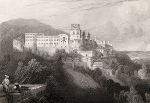 Castello di Heidelberg, Heidelberg, inciso da J.T. Willmore in 