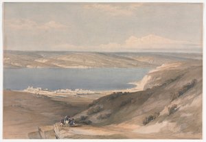 Mare di Galilea a Genezareth guardando verso Bashan, 1839 da David Roberts
