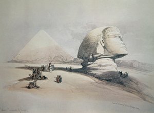 Sfinge a Giza. Litografia