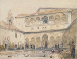 La Corte dei Mirti, Alhambra (o Sala dei Mirti, Alhambra) 1833 da David Roberts