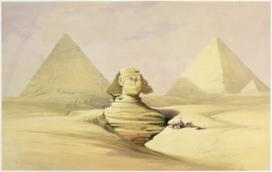 La Grande Sfinge e le Piramidi di Giza, Egitto, c1845