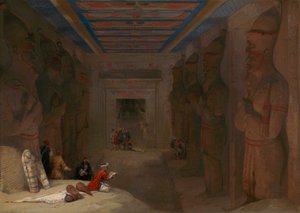 Sala ipostila del grande tempio di Abu Simbel, Egitto da David Roberts
