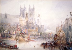 La parata del sindaco a Westminster, 1830 da David Roberts