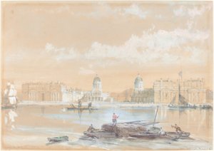 Il Collegio Navale dal fiume a Greenwich da David Roberts