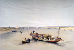 Il Nilo verso le piramidi di Dahshur e Saqqarah, XIX secolo da David Roberts