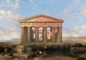 Il Tempio di Nettuno a Paestum da David Roberts