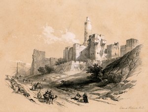 La Torre di Davide, Gerusalemme, Israele, 1855 da David Roberts
