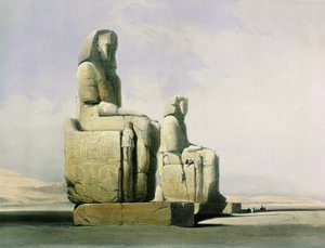 Tebe, 4 dicembre 1838, (dettaglio dei colossi di Memnone)