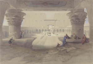 Vista dal portico del Tempio di Edfu, Alto Egitto da David Roberts