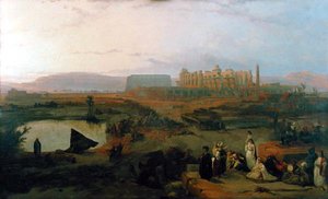 Veduta delle rovine del tempio di Karnak da David Roberts