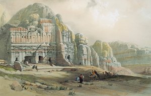 Veduta delle rovine di Petra, Giordania da David Roberts