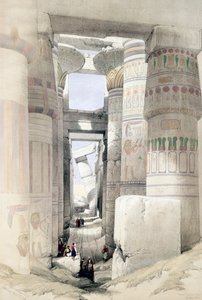 Vista attraverso la Sala delle Colonne, Karnak, Egitto da David Roberts