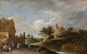 Paesaggio con contadini che ballano, c. 1645-1650 da David Teniers the Elder