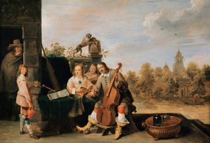 Autoritratto con famiglia, c. 1645 da David Teniers the Younger