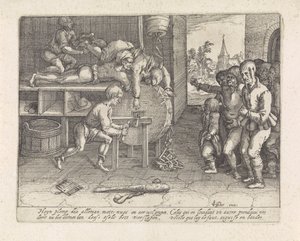 Imbroglione punito con il taglio di naso e orecchie da David Vinckboons (I) (possibly)