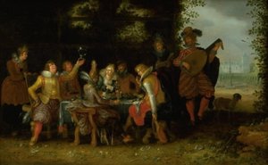 Banchetto in un parco (Il figliol prodigo tra le prostitute?) da David Vinckboons