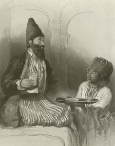 Un principe persiano, il suo schiavo gli porta lo sherbet
