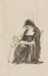 Suora che legge a un bambino, 1835 da David Wilkie