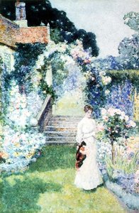 Curando le rose in un giardino del Cheshire