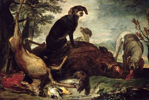 Cani con cinghiale e cervo uccisi da David de Coninck