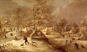 Il vecchio villaggio sotto la neve