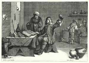 Il dottore delle urine da David the Younger (after) Teniers