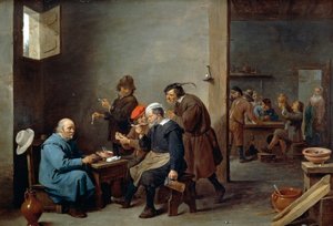 Uomo con cappello bianco da David Teniers the Younger