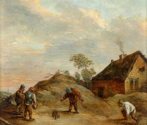 Uomini che giocano a bocce da David Teniers the Younger