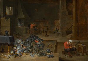La bottega degli armaioli da David Teniers the Younger