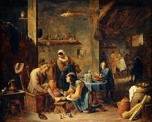 La bottega del barbiere da David Teniers the Younger