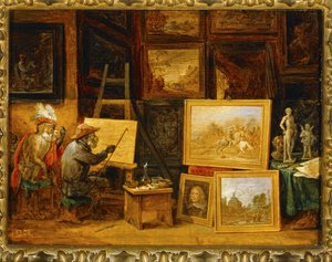La scimmia pittrice ... da David the Younger Teniers