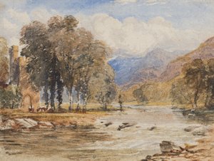 Paesaggio fluviale, probabilmente Scozia da David the younger Cox