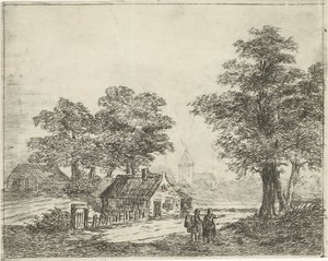 Paesaggio con passeggiatori