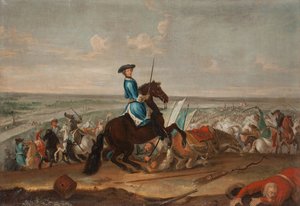 Il re Carlo XII (Carl di Svezia) (1682-1718) alla battaglia di Narva