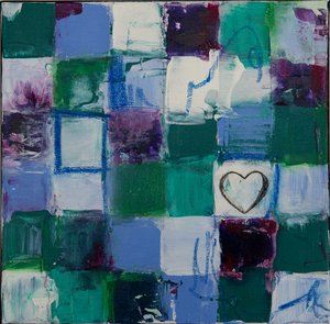 Cuore astratto su griglia da Deb Chaney