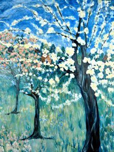 Fiori di melo, 2020 (acrilico su tela)