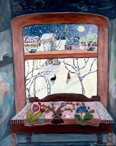 Appliqued, 2022 (acrilico su tela) da Deborah Eve Alastra