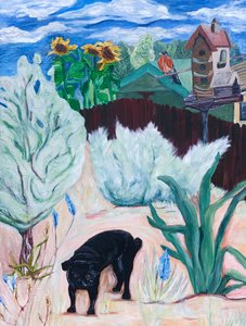 Carlino da cortile, 2016 (acrilico su tela) da Deborah Eve Alastra