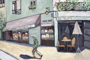Cafe Corner, 2017 (acrilico su tela) da Deborah Eve Alastra