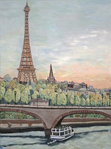 Veduta della Torre Eiffel, 2017 (acrilico su tela) da Deborah Eve Alastra
