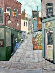 Haunted Pub Hampstead, 2018 (acrilico su tela) da Deborah Eve Alastra