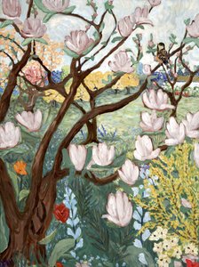 Albero di magnolia, 2019 (acrilico su tela) da Deborah Eve Alastra