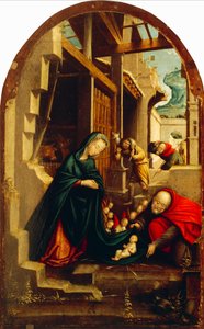 Natività con angeli adoranti e pastori da Defendente Ferrari