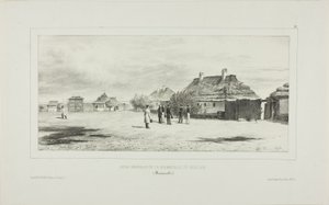 Cortile della Quarantena Generale, Skoulani, Bessarabia da Denis Auguste Marie Raffet