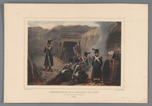 Militari presso una galleria di mina, 1832 da Denis Auguste Marie Raffet