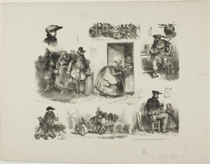 Foglio di schizzi da Denis Auguste Marie Raffet
