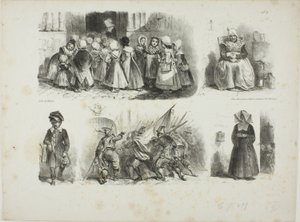 Foglio di schizzi da Denis Auguste Marie Raffet