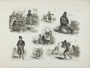 Foglio di schizzi da Denis Auguste Marie Raffet